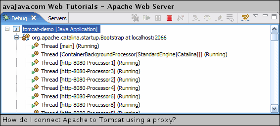 tomcat-demo project started in Eclipse