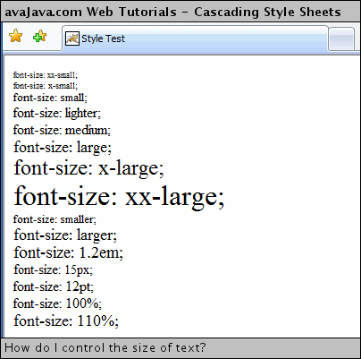 font-size example