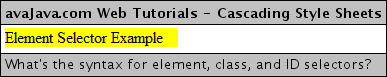 Element Selector Example