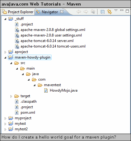 'maven-howdy-plugin' project in Navigator View