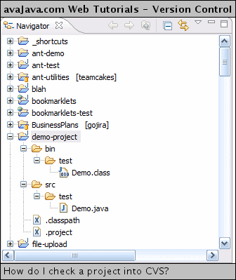 'demo-project' in Eclipse Navigator View