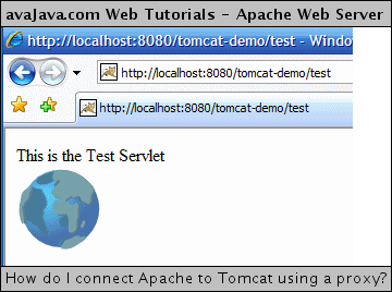hitting test servlet in tomcat-demo
