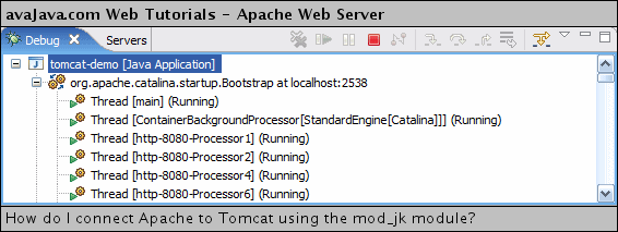 starting tomcat-demo project in Eclipse