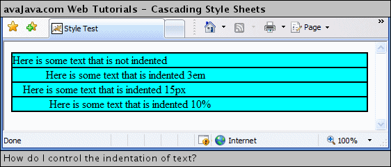 indendation example