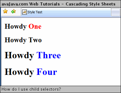 child selectors example