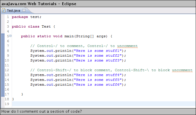 Test class in Java Editor