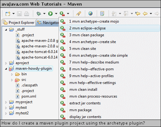 Executing 'mvn eclipse:eclipse' on 'maven-howdy-plugin' project