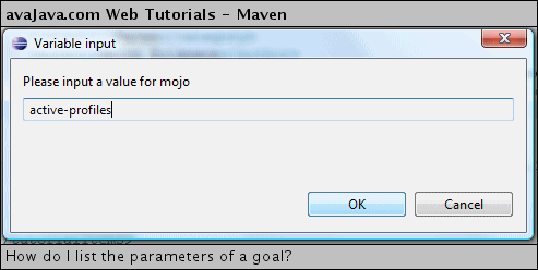 Inputting 'active-profiles' for mojo