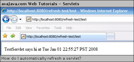test servlet refreshes every 5 seconds